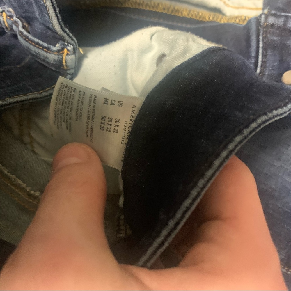 American Eagle Outfitters Blue Straight Jeans Classic Denim - Picture 7 of 8